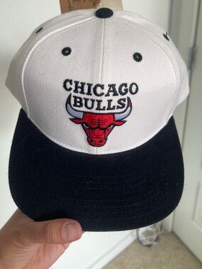 NBA Chicago Bulls White and Black Two-Tone Snapback Hat